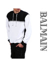 Drawstring Sweatshirt Black White - BALMAIN - BALAAN 1