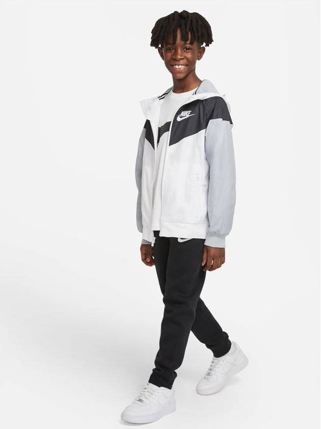 Kids Loose Hip-Length Hooded Jacket White - NIKE - BALAAN 6