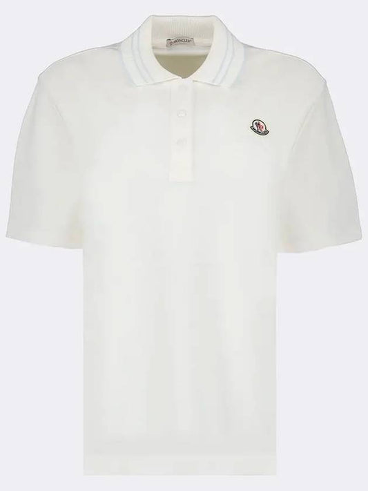 Logo Patch Short Sleeve Polo Shirt White - MONCLER - BALAAN 2