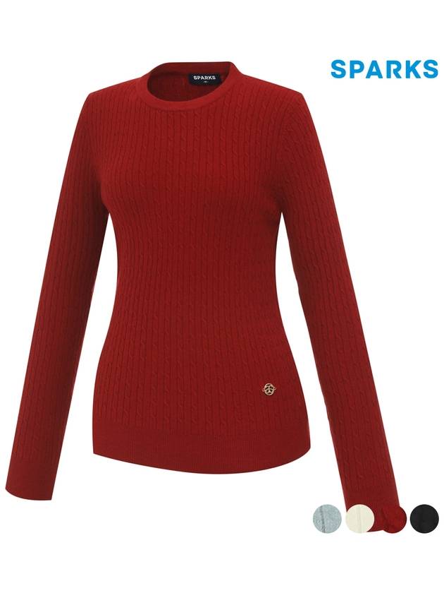 Women s Twist Round Knit Sweater SO3LKT005 - SPARKS - BALAAN 4