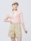 Cool Tetched Open Neck Light Pink Shirt Collar Knit DO3222PO31-1 - DOYOUKNOWMC GOLF WEAR - BALAAN 3