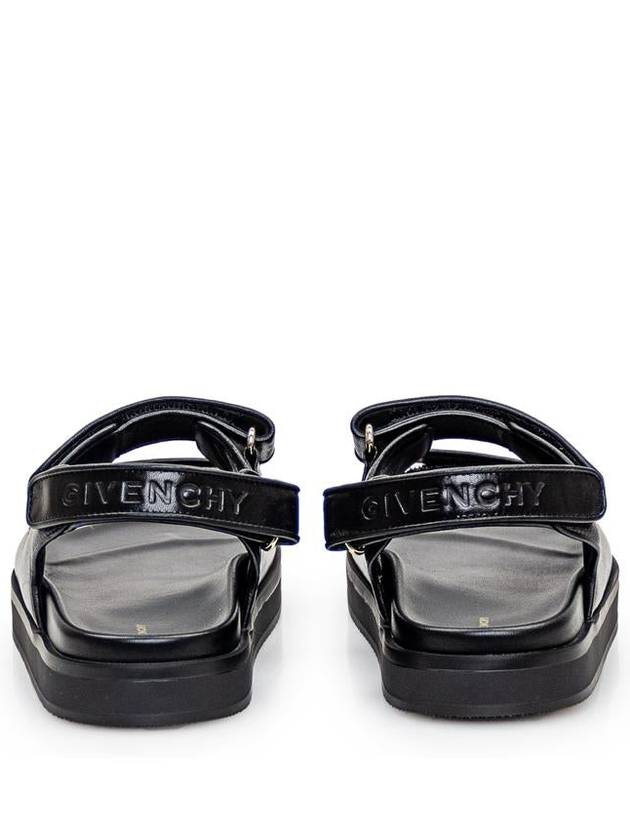 4G Strap Leather Flat Sandals Black - GIVENCHY - BALAAN 4