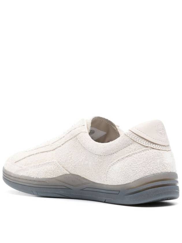 Logo Suede Low Top Sneakers Cream - STONE ISLAND - BALAAN 6