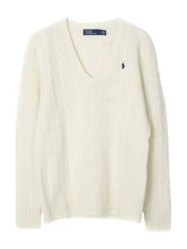 Cable knit wool cashmere neck sweater - POLO RALPH LAUREN - BALAAN 1