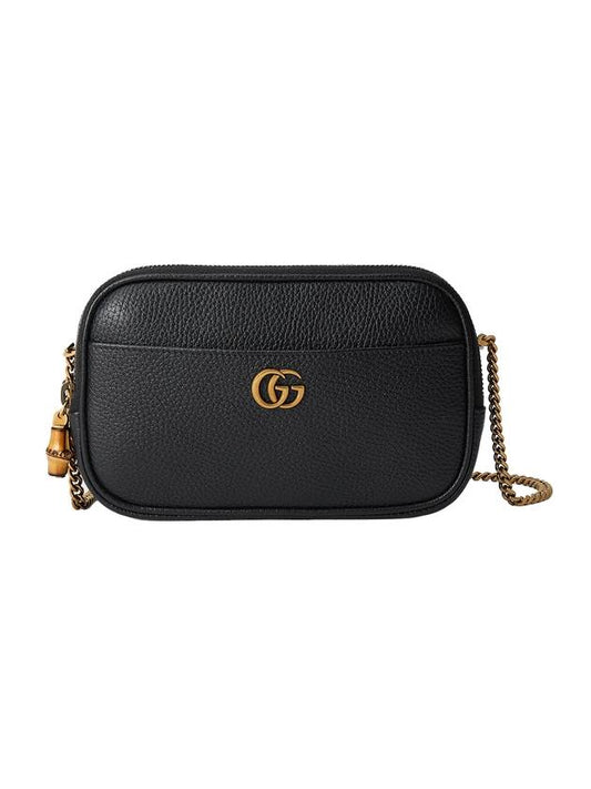 Bamboo Double G Super Mini Bag Black - GUCCI - BALAAN 1