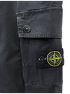 Wappen Patch Slim Fit Straight Pants Black - STONE ISLAND - BALAAN 4