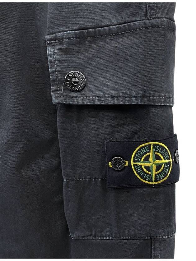 Wappen Patch Slim Fit Straight Pants Black - STONE ISLAND - BALAAN 4