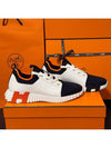 Men's Depart Sneakers Knit Calfskin Marine H Orange - HERMES - BALAAN 4