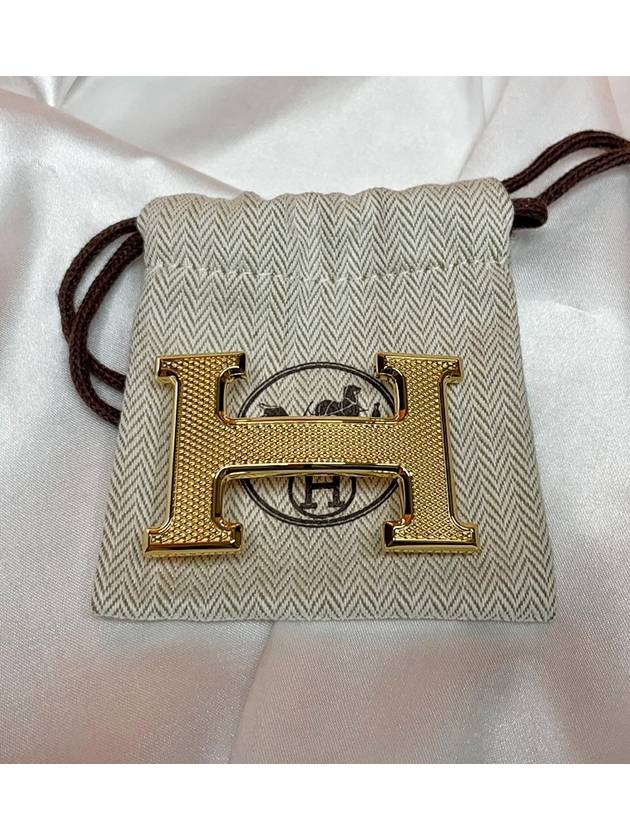 H Buckle Reversible 32mm Leather Noir Gold - HERMES - BALAAN 3