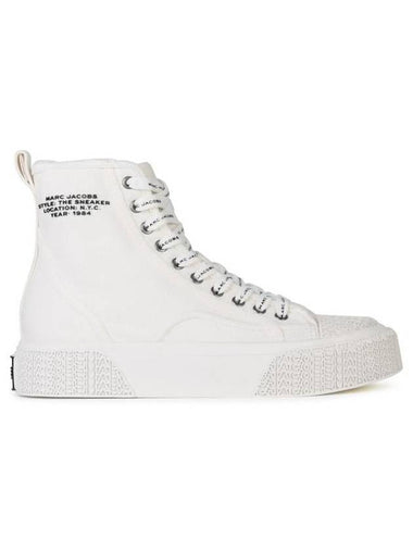 Marc Jacobs 'The High Top' White Canvas Sneakers - MARC JACOBS - BALAAN 1