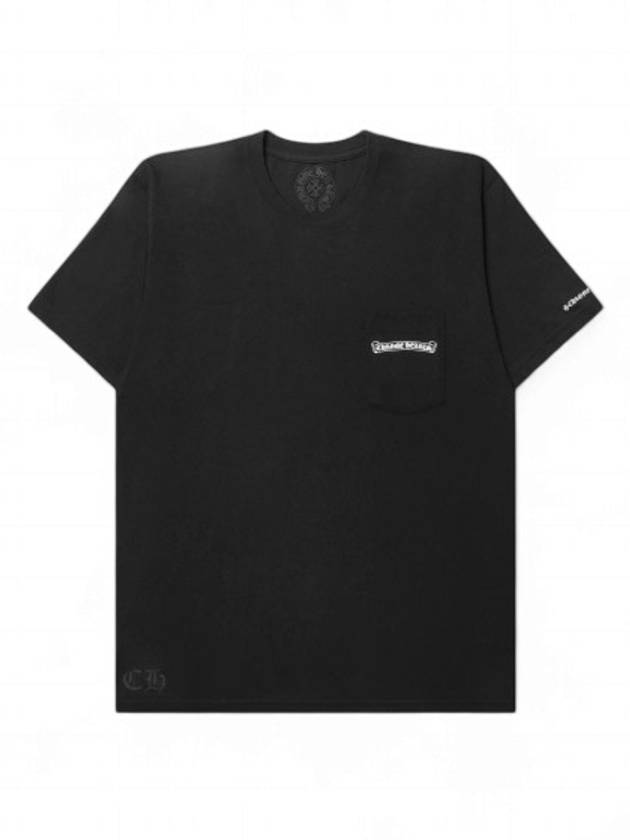 Scroll logo pocket short sleeve t shirt black - CHROME HEARTS - BALAAN 2