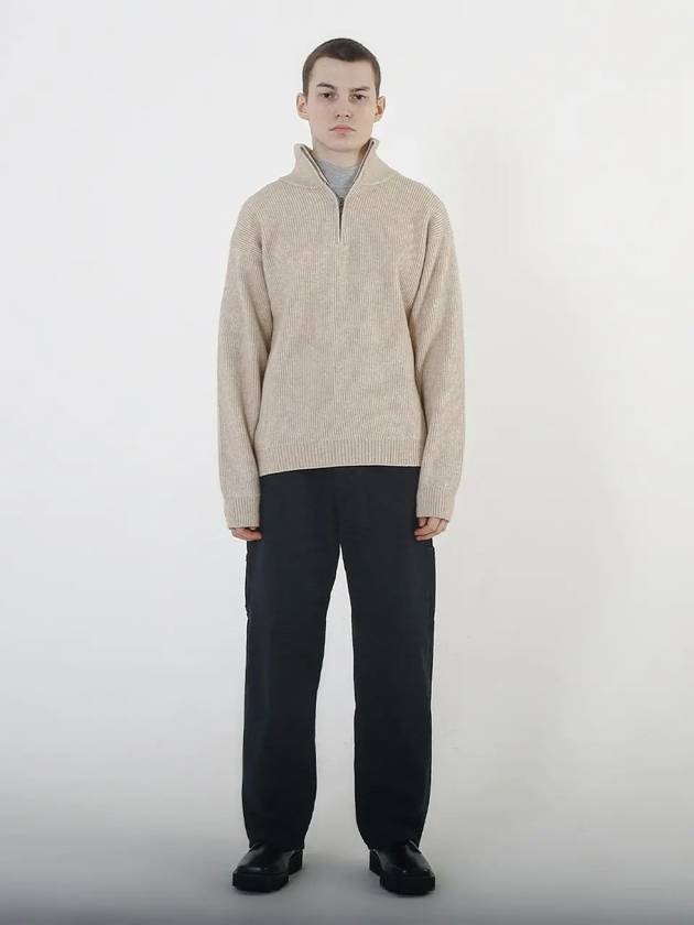 Modal Knit Half Zip up Oatmeal - CHANCE'S NOI - BALAAN 3