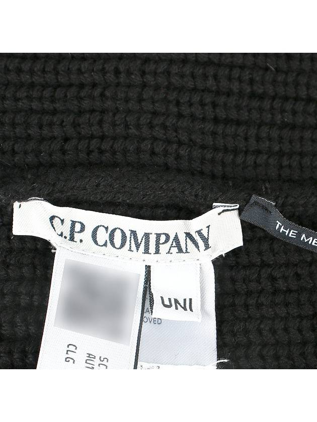 Logo Metropolis Wool Beanie Black - CP COMPANY - BALAAN 7