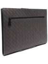 Intrecciato Document Clutch Bag Grey - BOTTEGA VENETA - BALAAN 4