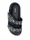 Oblique Aqua Sandals Beige Black - DIOR - BALAAN.
