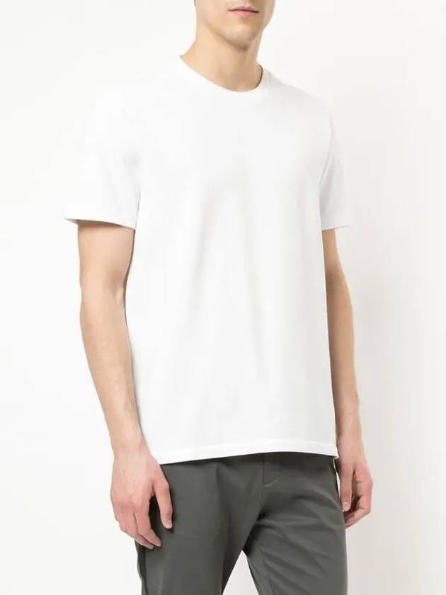 Men's Center Back Striped Short Sleeve T-Shirt White - THOM BROWNE - BALAAN 5