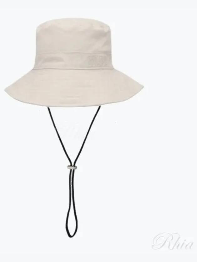 Embroidered Logo Denim Bucket Hat Ivory - GANNI - BALAAN 2