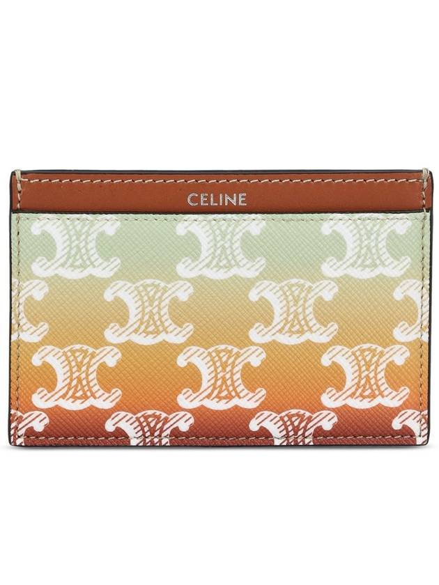 Triomphe Canvas Sunset Calfskin Card Wallet - CELINE - BALAAN 1