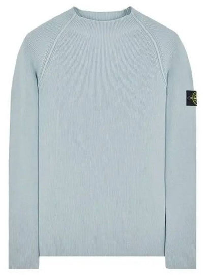 Compass Round Neck Knit Top Blue - STONE ISLAND - BALAAN 2