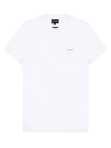 Logo Print Short Sleeve T-Shirt White - EMPORIO ARMANI - BALAAN 1