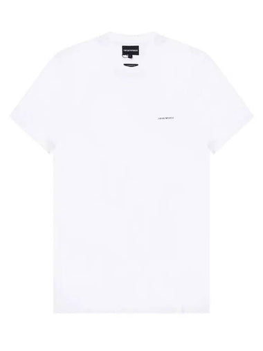 Logo Print Short Sleeve T-Shirt White - EMPORIO ARMANI - BALAAN 1