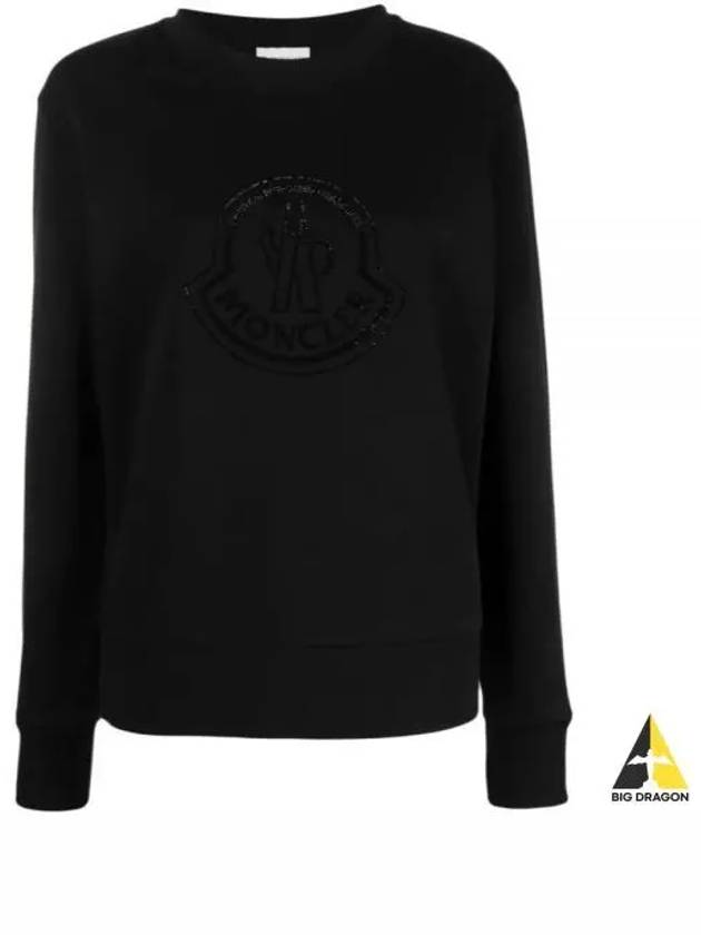 8G00053 899TR 999 Crystal Logo Cotton Sweatshirt - MONCLER - BALAAN 1