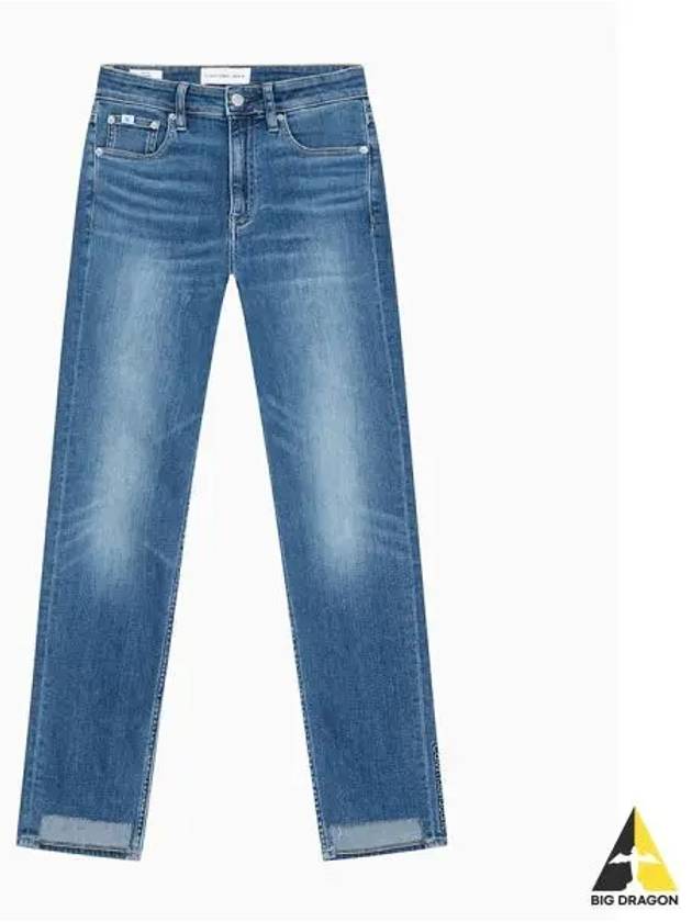 JEANS Women s Dark Blue High Rise Slim Straight Fit Denim J221696 1A4 - CALVIN KLEIN - BALAAN 1