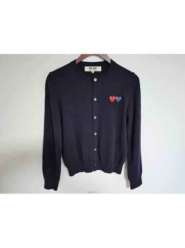 M Navy Double Wappen Women s Cardigan AZ N057 - COMME DES GARCONS - BALAAN 1