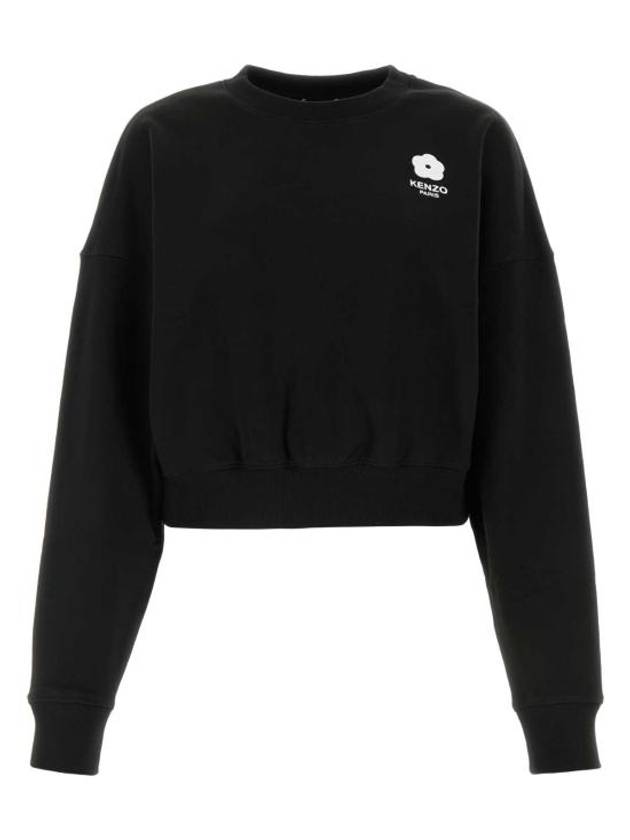 Boke Flower 2.0 Cropped Sweatshirt Black - KENZO - BALAAN 1