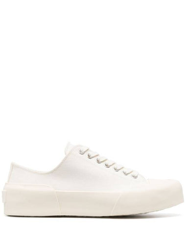 Logo Print Cotton Low Top Sneakers White - JIL SANDER - BALAAN 1