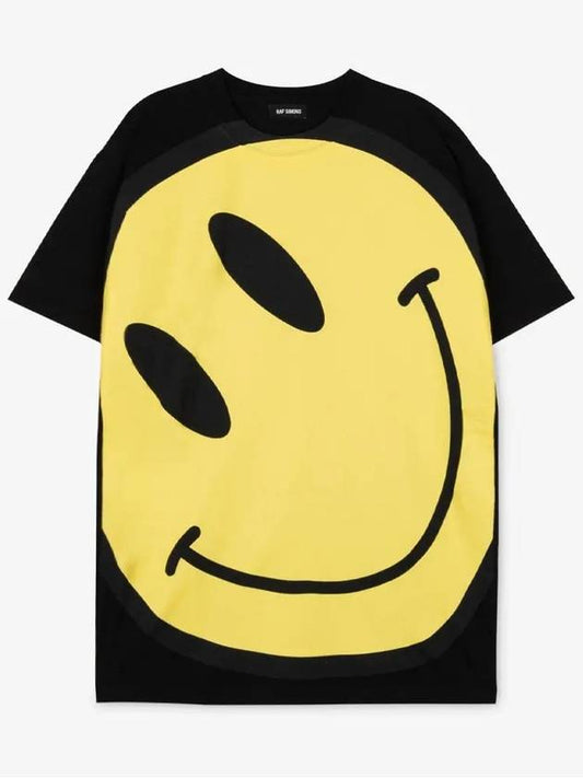 Men's Smile Graphic Black Short Sleeve T-Shirt 201 124 19001 00099 - RAF SIMONS - BALAAN 2