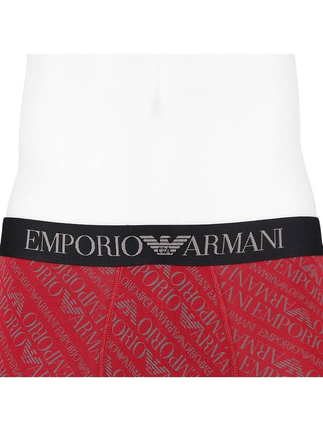 All Over Logo Elastic Band Cotton Trunk Briefs Red - EMPORIO ARMANI - BALAAN 6