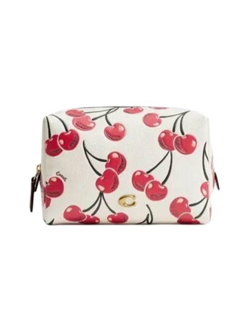 Essentials Cosmetic Cherry Pouch Bag White - COACH - BALAAN 1