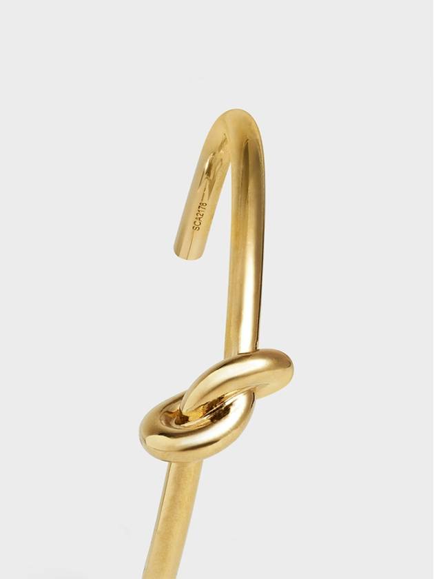 Knot Extra Thin Brass Bracelet Gold - CELINE - BALAAN 5