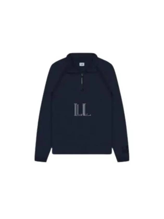 Light Fleece Half Zipped Sweatshirt Navy - CP COMPANY - BALAAN 2