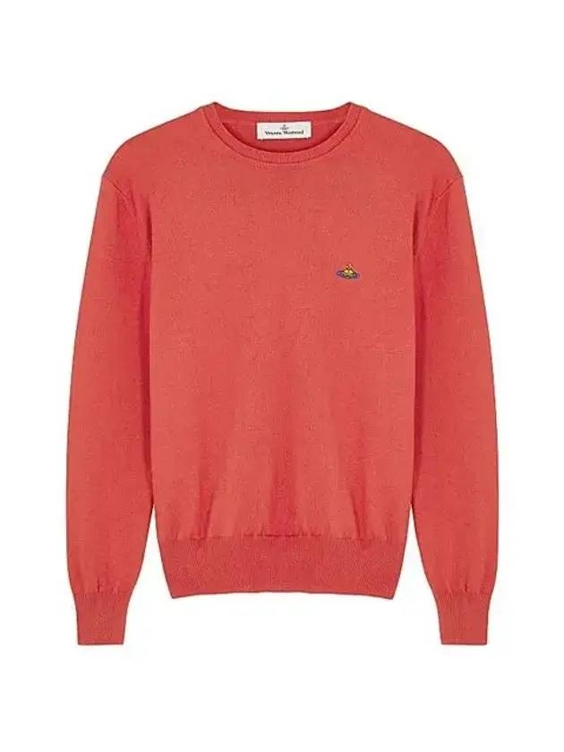 ORB Logo Cashmere Cotton Knit Top Coral Red - VIVIENNE WESTWOOD - BALAAN 1