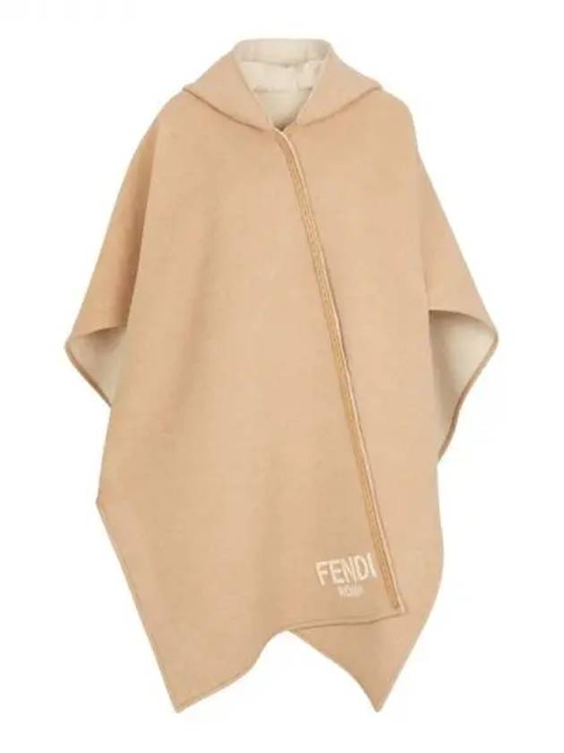 ROMA logo embroidered hooded cape - FENDI - BALAAN 1