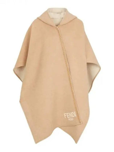 ROMA logo embroidered hooded cape - FENDI - BALAAN 1