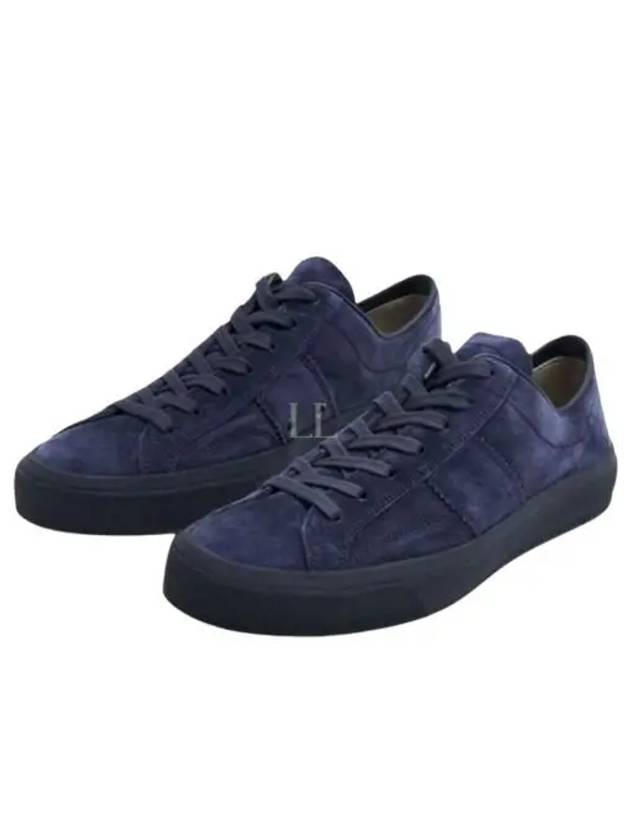 Cambridge Suede Lace-Up Low Top Sneakers Navy - TOM FORD - BALAAN 2