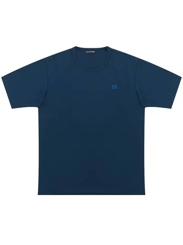 Nash Face Short Sleeve T-Shirt Midnight Blue - ACNE STUDIOS - BALAAN 1