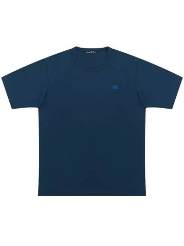 Nash Face Short Sleeve T-Shirt Midnight Blue - ACNE STUDIOS - BALAAN 1