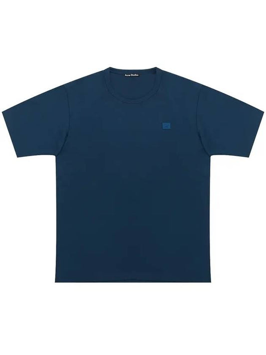 Nash Face Short Sleeve T-Shirt Midnight Blue - ACNE STUDIOS - BALAAN 1