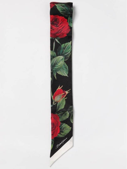 Jacquard twill DG log rose print head scarf - DOLCE&GABBANA - BALAAN 2