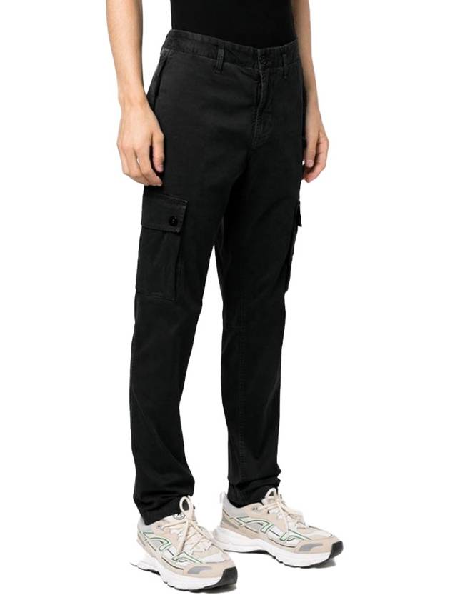 Wappen Patch Slim Fit Straight Pants Black - STONE ISLAND - BALAAN 4