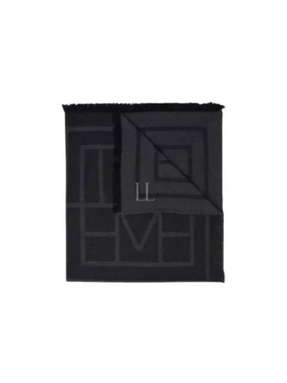 Monogram Logo Wool Muffler Dark Grey - TOTEME - BALAAN 2