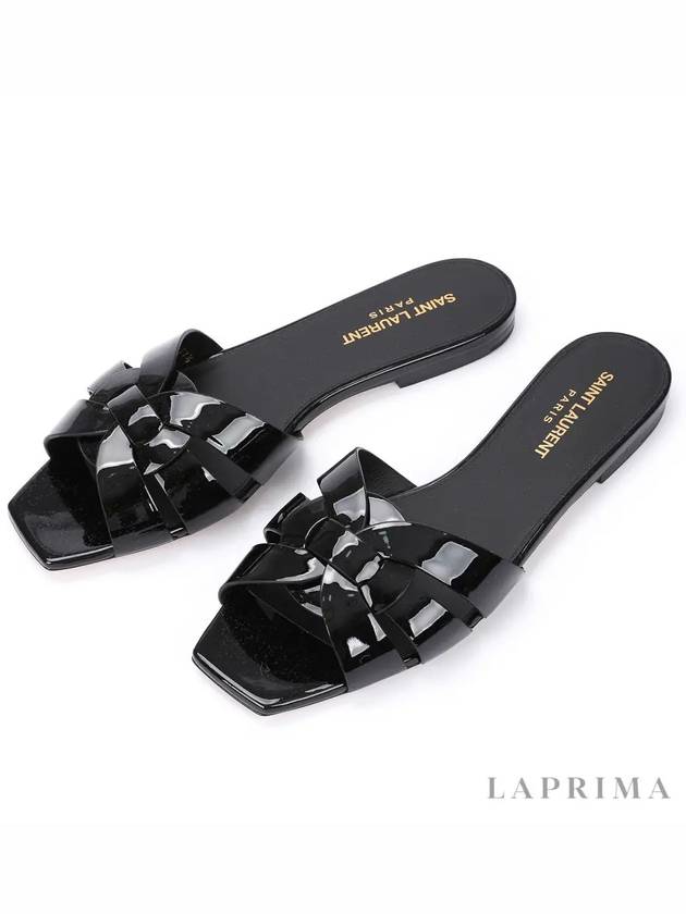 Tribute Patent Leather Mules Black - SAINT LAURENT - BALAAN 2