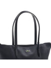 Logo Small Zipper Tote Bag Black - LACOSTE - BALAAN 8