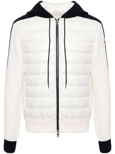 Hooded Padded Cardigan White - MONCLER - BALAAN 1