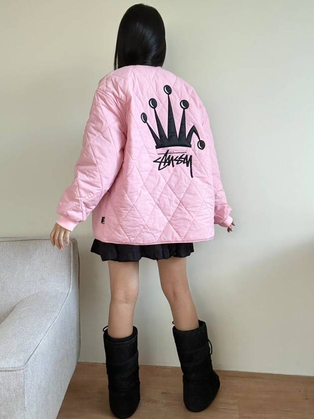 AU Australia Crown Quilted Jacket ST1M0305 Pink WOMENS - STUSSY - BALAAN 7