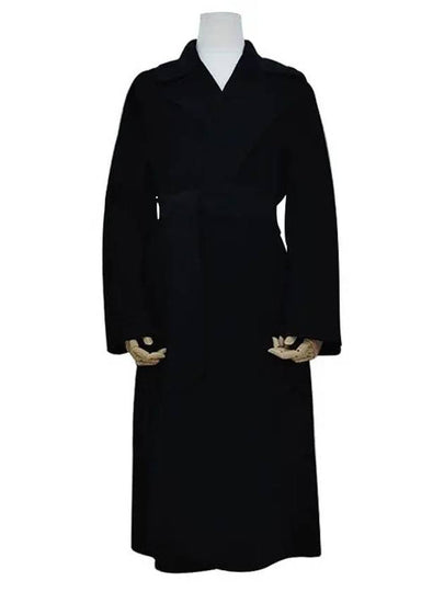 Cles Wool Cashmere Single Coat Black - MAX MARA - BALAAN 2